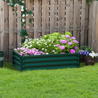 Galvanized Raised Garden Bed, Outdoor Planter Box, 4' x 2' x 1', Green Galvanized Planter Boxes at Gallery Canada