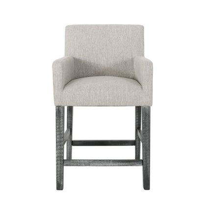Upholstered Counter Stool, Rubberwood Frame, 24" L x 23" W x 39.5" H, Light Grey Bar Stools Light Grey at Gallery Canada