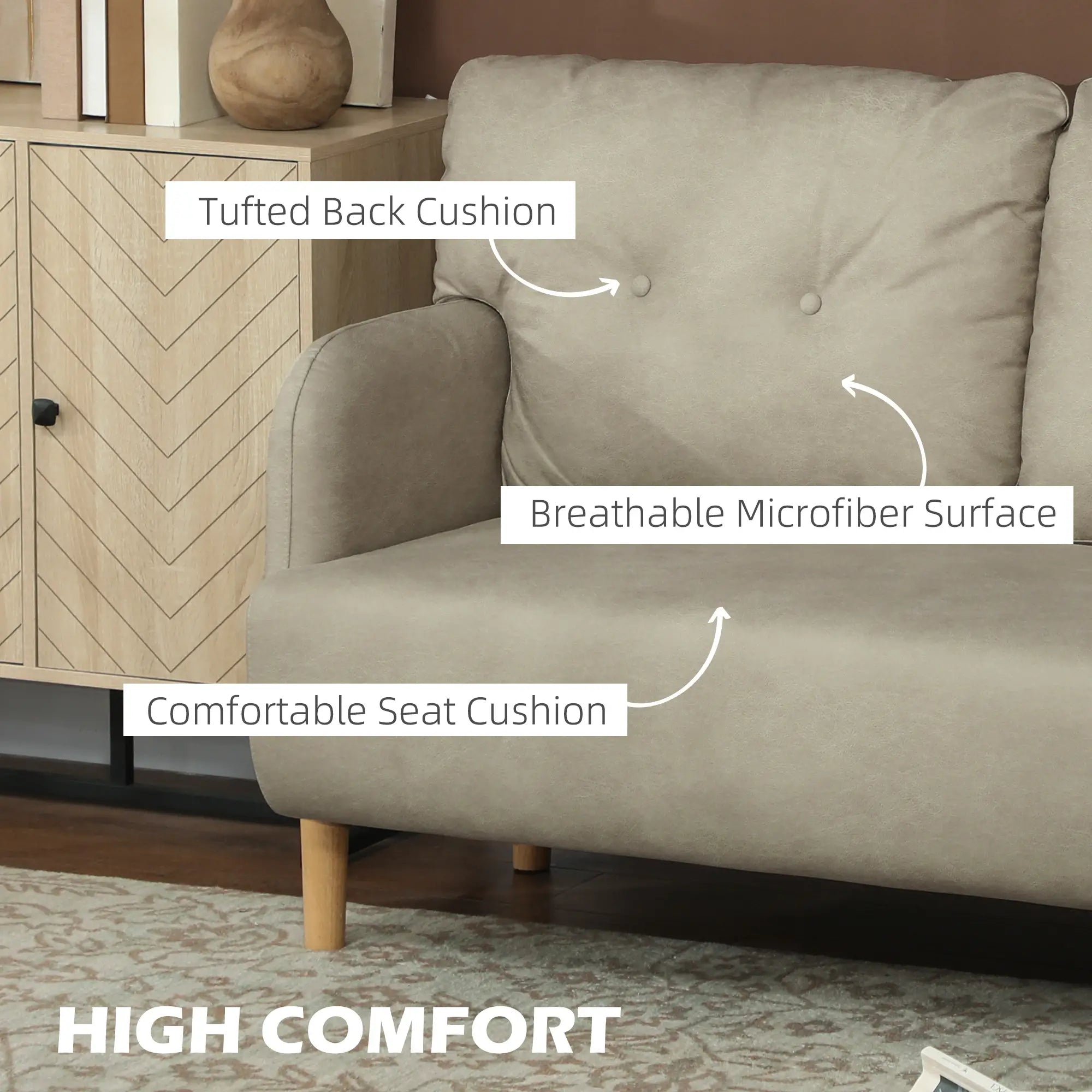 2 Seat Sofa, Upholstered Couch, Beige 2-Seater Sofas at Gallery Canada