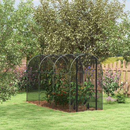 Galvanized Steel Crop Cage, Plant Protection Tent, 4' x 12', Black