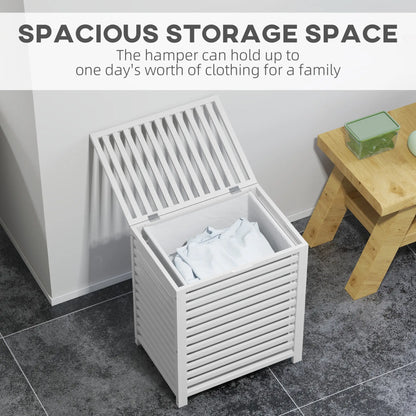 Laundry Basket With Removable Liner Bag, 55L, White Bath Accessories at Gallery Canada