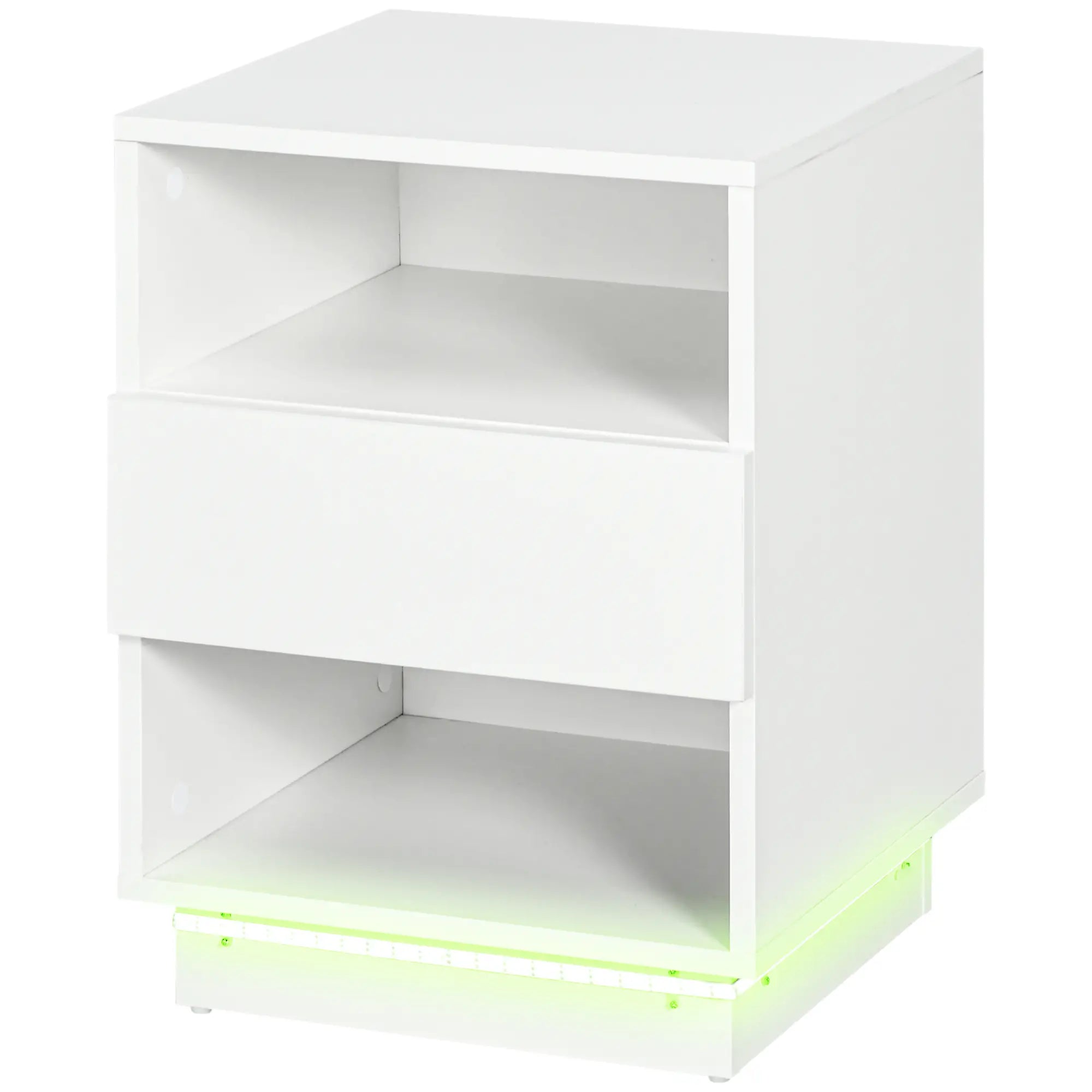 LED Nightstand with Lights, Drawer, 2 Shelves, Remote, 15.7 Inch Bedside Tables at Gallery Canada