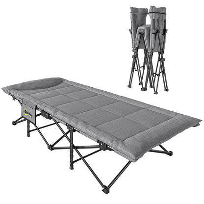 Camping Cot, 31.5" Wide, Padded Cushion, Carry Bag, Non-Slip Feet, Grey Camping Cots at Gallery Canada