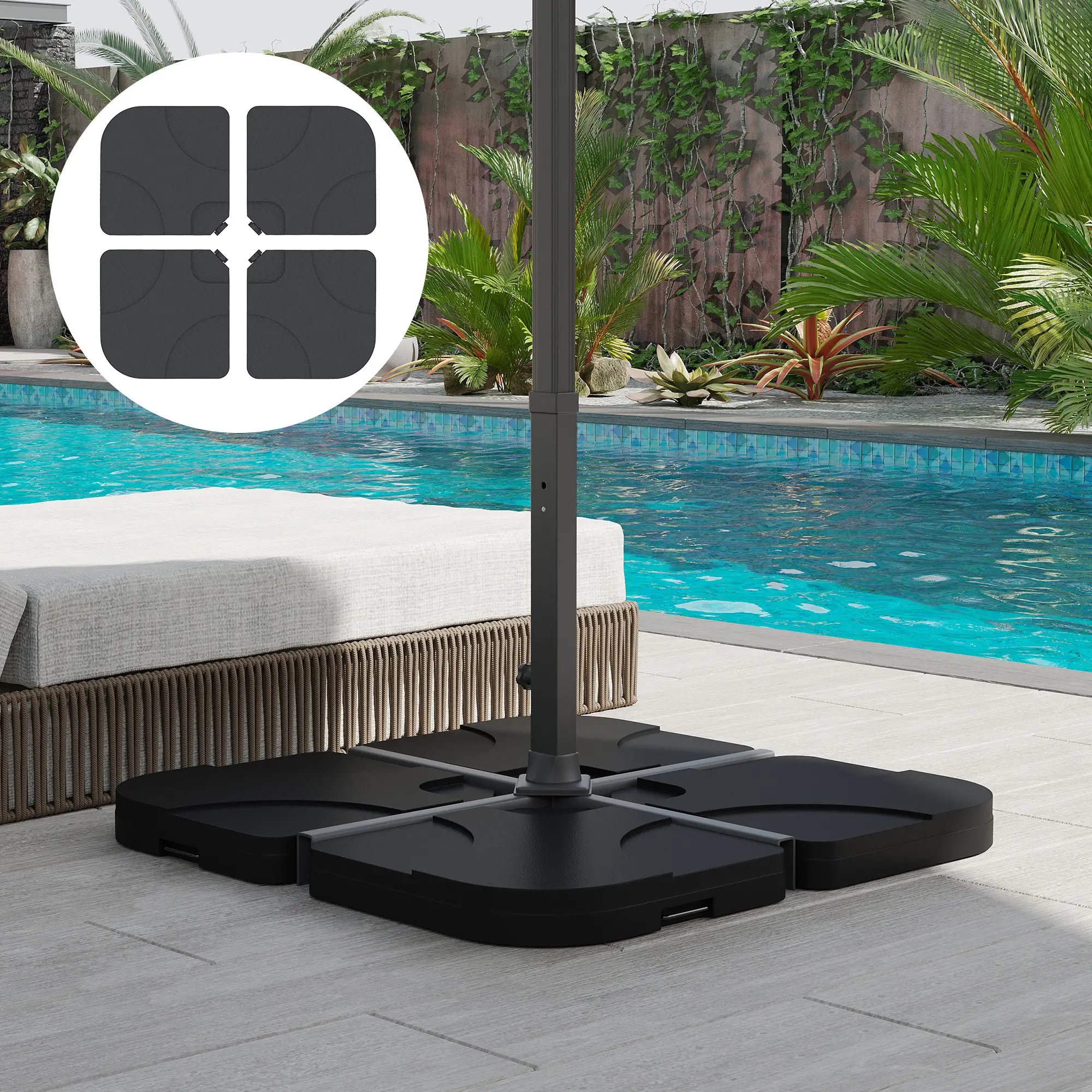 4pc Portable Umbrella Base Weights, Garden Parasol Stand, Black Umbrella Bases at Gallery Canada
