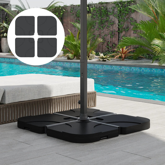 4pc Portable Umbrella Base Weights, Garden Parasol Stand, Black Umbrella Bases Black at Gallery Canada