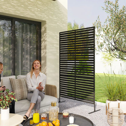 Decorative Outdoor Privacy Panel, Freestanding Metal Divider, Black Side Awnings at Gallery Canada