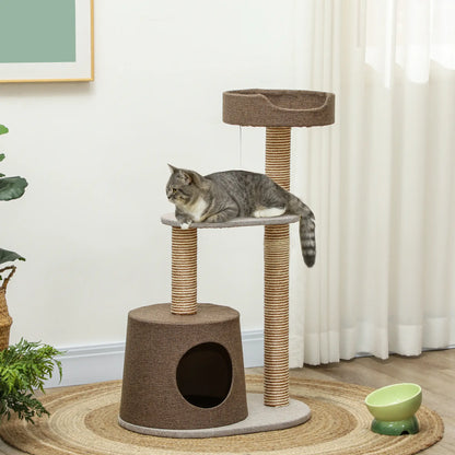 Cat Scratching Tree Post, Climbing Furniture with Toy, Brown Cat Posts at Gallery Canada