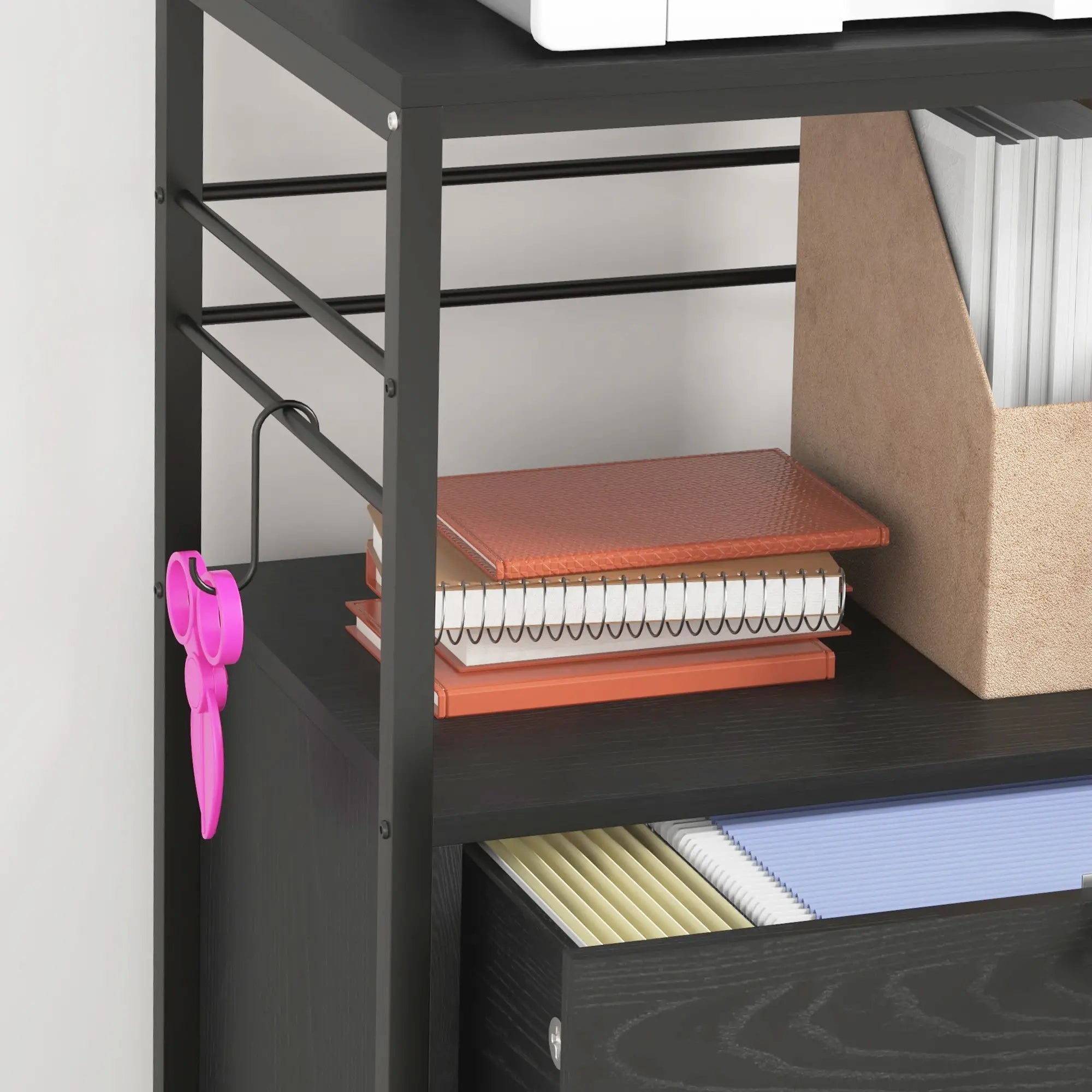 Lockable 2 Drawer Filing Cabinet, Adjustable Hanging Bar, Letter, A4, Legal Size, Black Office Cabinets & Cupboards at Gallery Canada