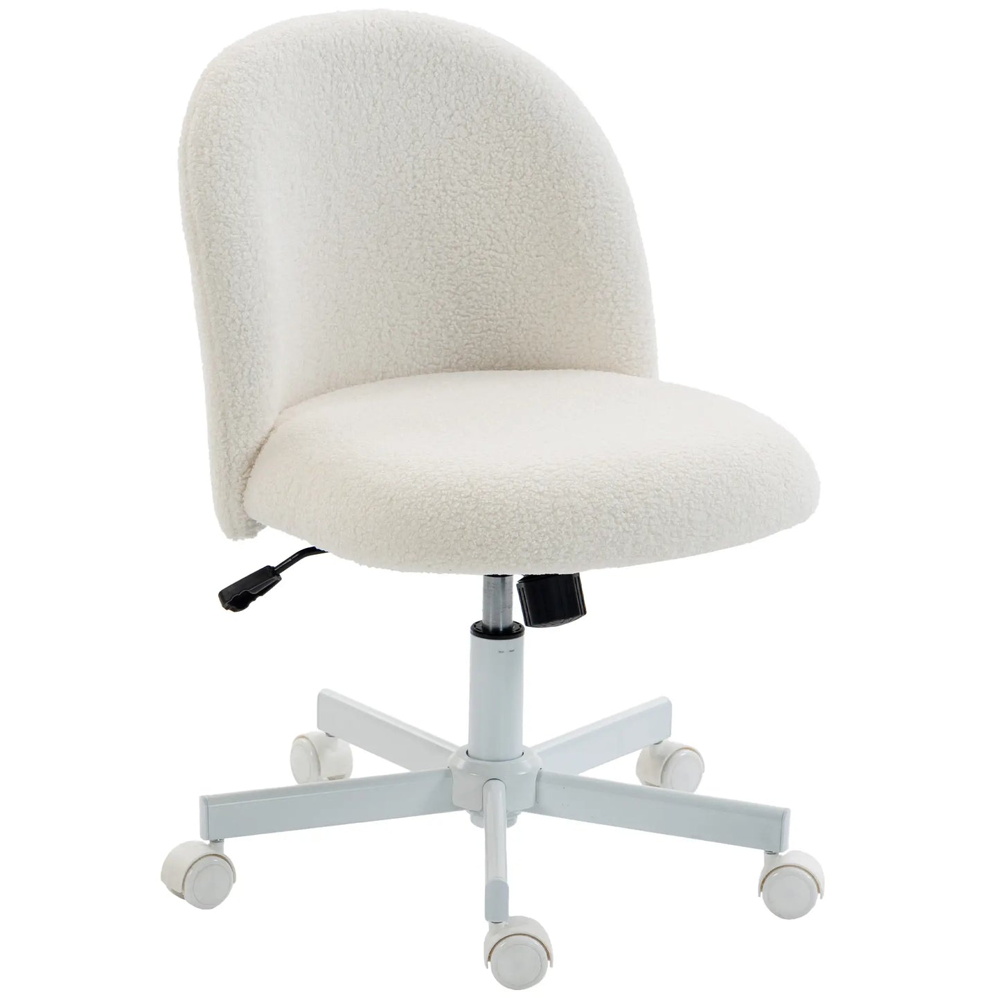 Swivel Tilt Desk Chair, Adjustable Height, Wheels, Cream White