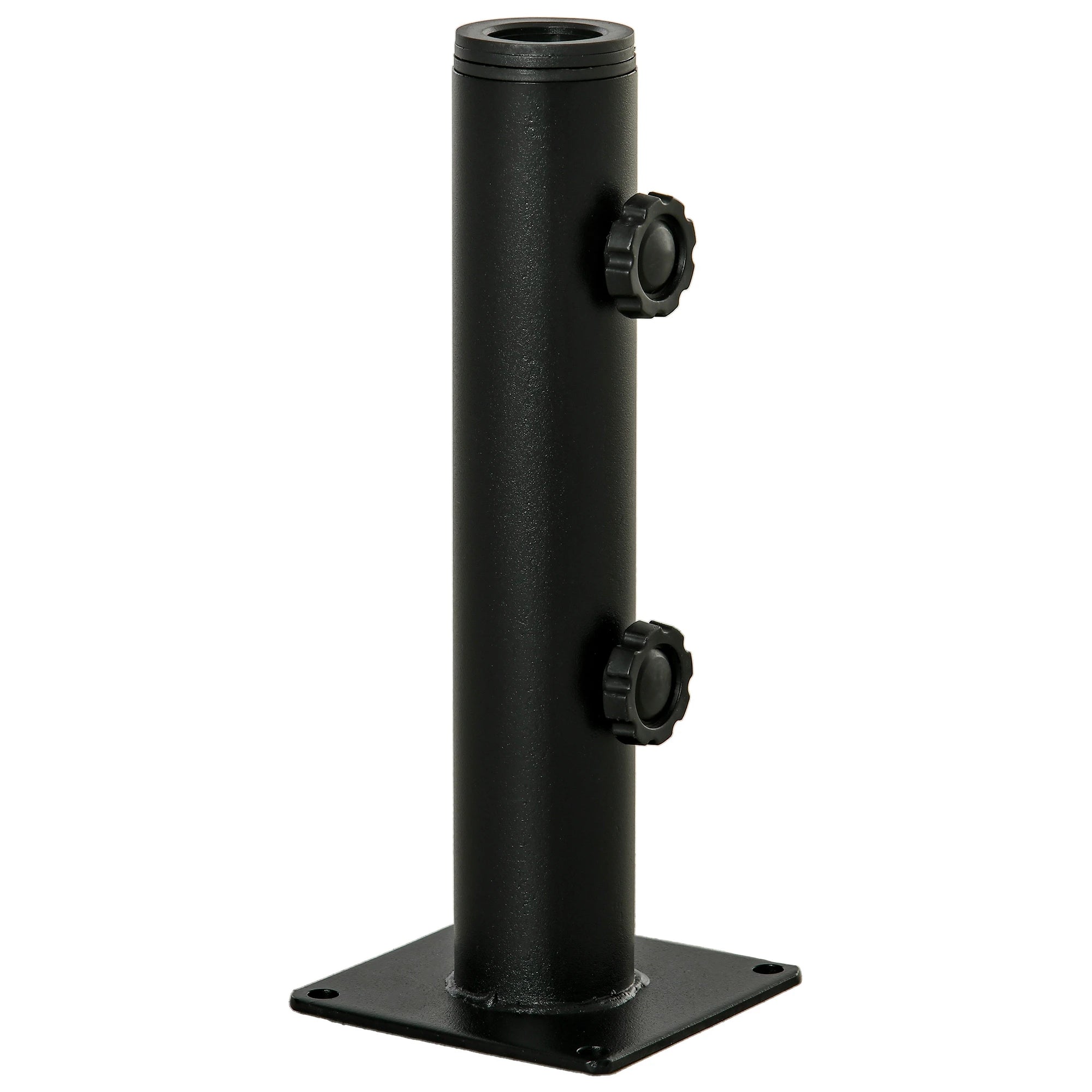 Deck Mount Umbrella Holder, Outdoor Base Stand, Black Umbrella Bases Black at Gallery Canada