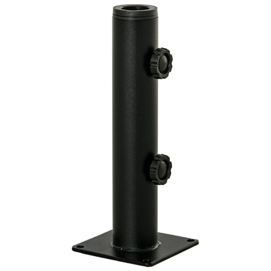 Deck Mount Umbrella Holder, Outdoor Base Stand, Black Umbrella Bases Black at Gallery Canada