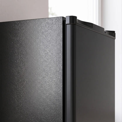 3.2 Cu Ft Mini Fridge, Single Door Compact Refrigerator, Black, Black