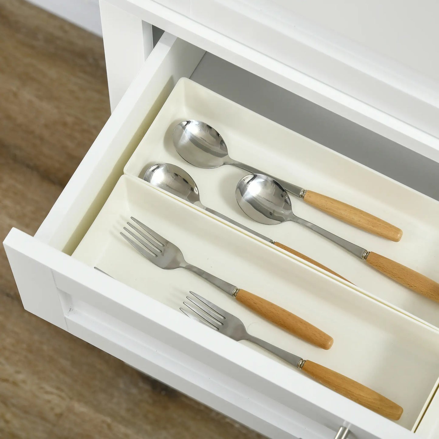 72" Kitchen Pantry Cabinet, 4-Door with Drawer, Adjustable Shelves, White Kitchen Pantry Cabinets at Gallery Canada