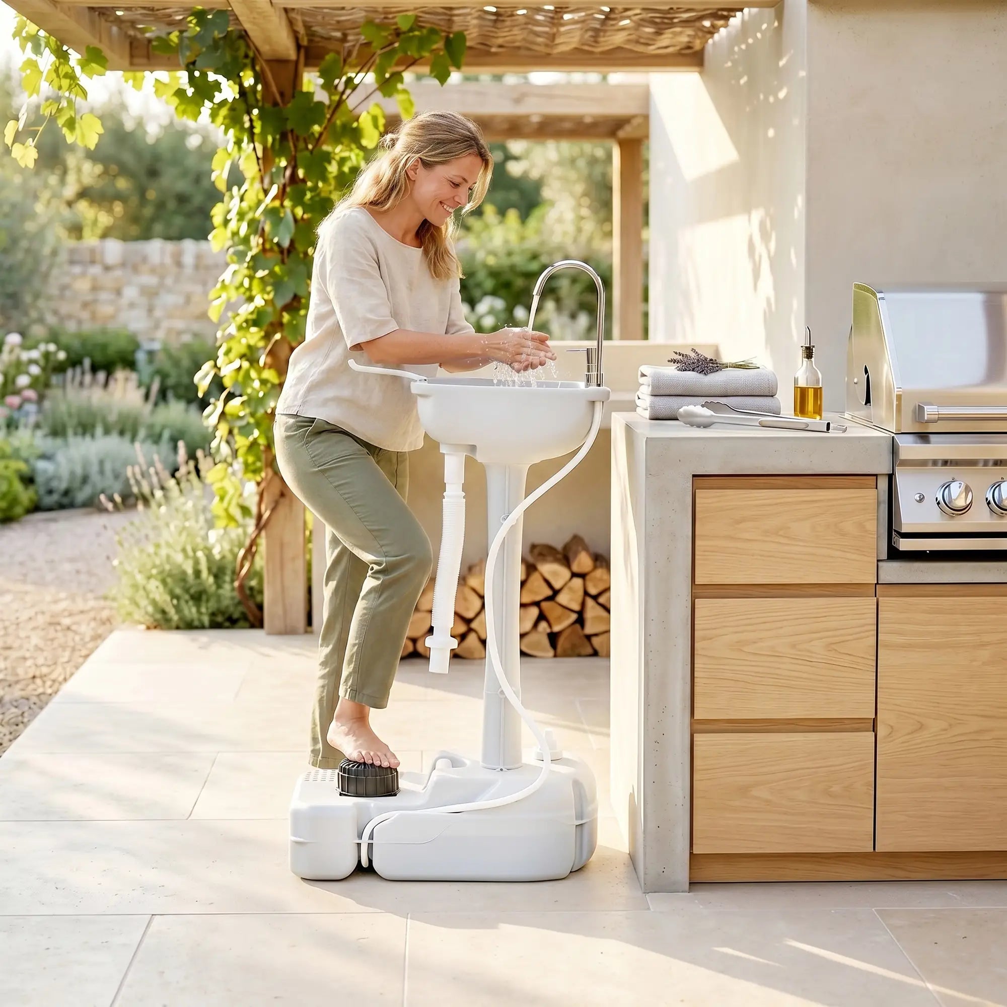 Portable Camping Sink, 17L Water Tank, Soap Dispenser, Towel Holder Camping Sinks at Gallery Canada