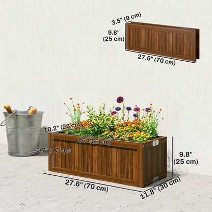 Foldable Elevated Planter Box, Wooden Raised Garden Bed, Carbonized Wooden Planter Boxes at Gallery Canada