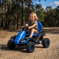 Voiture électrique pour enfants 24V, Double Moteur, Télécommande, Bleu