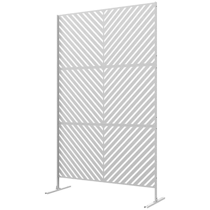 6.5FT Metal Privacy Screen, Triangle Style, White Side Awnings White at Gallery Canada