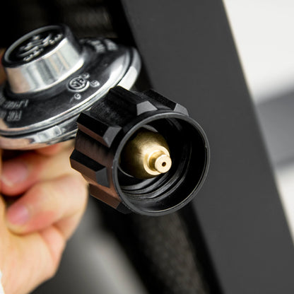 43" Propane Fire Pit Table, 50,000 BTU, Blue Glass Rock, Grey Fire Pits at Gallery Canada