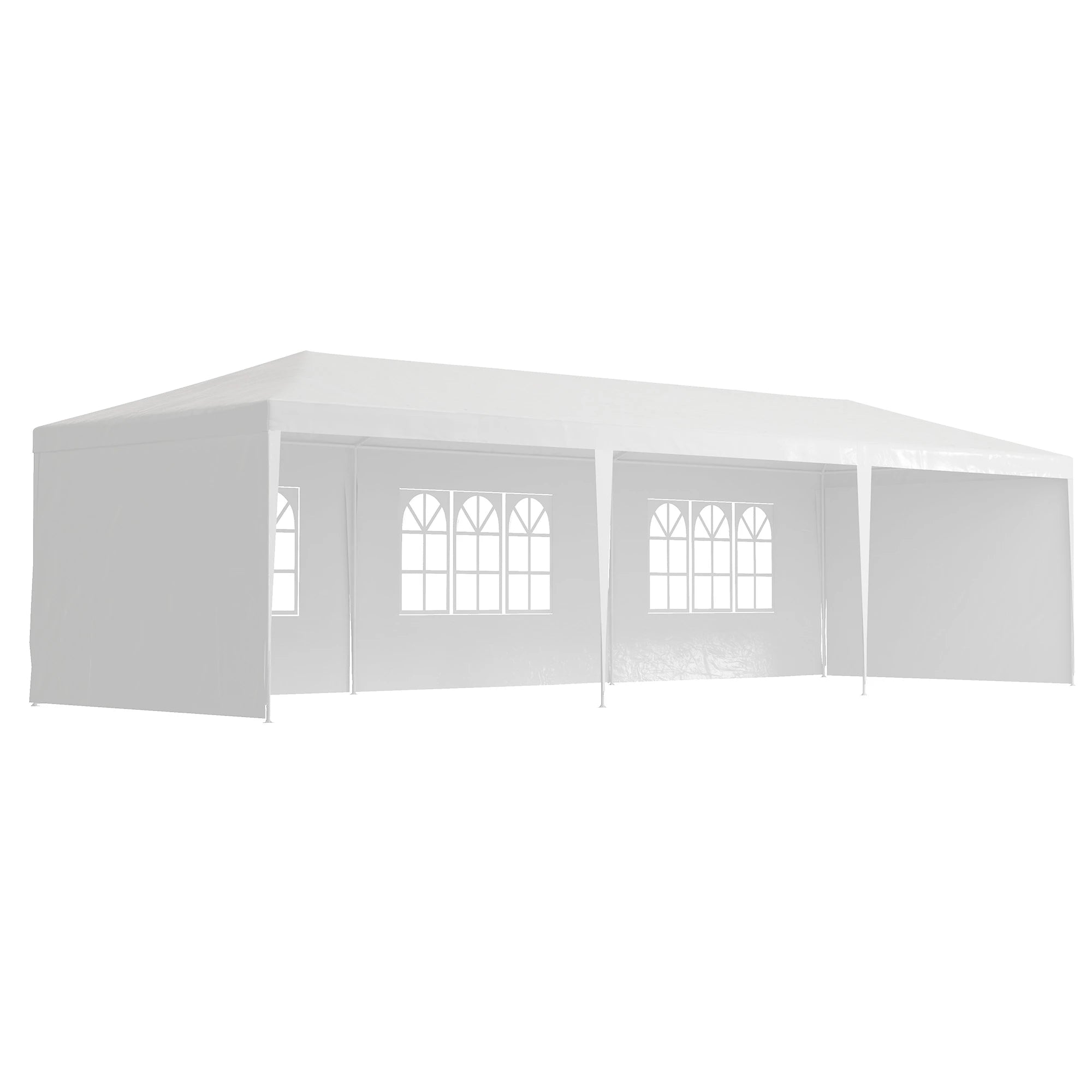 10' x 29' Party Tent, Canopy with Sidewalls, Transparent Windows, White Canopy Tents at Gallery Canada