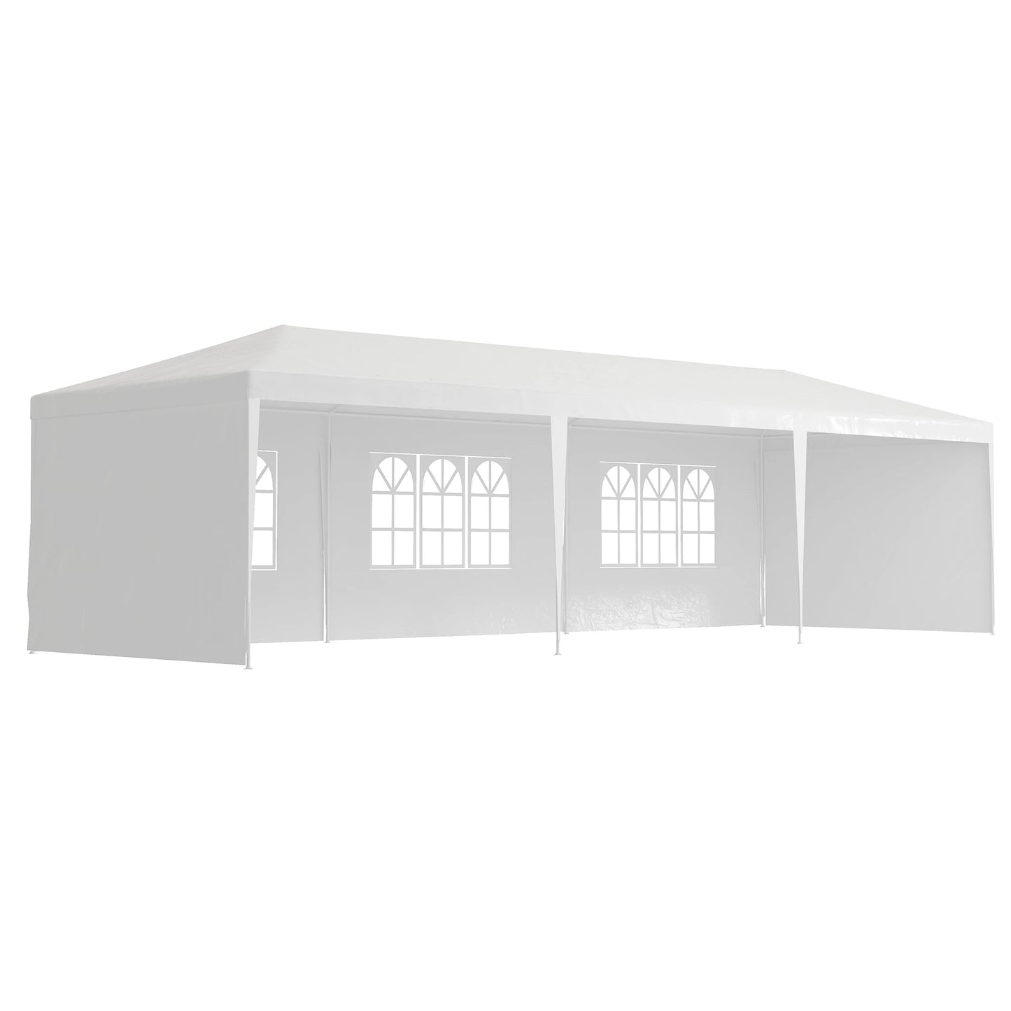 10' x 29' Party Tent, Canopy with Sidewalls, Transparent Windows, White Canopy Tents at Gallery Canada