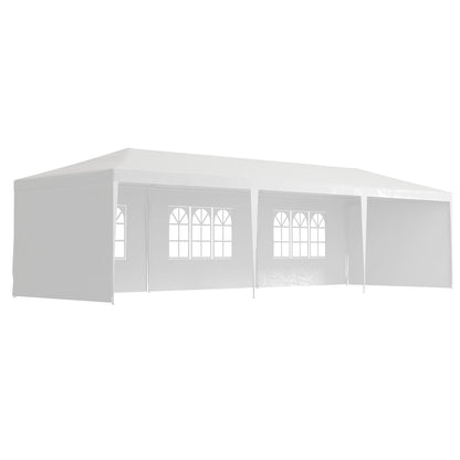 10' x 29' Party Tent, Canopy with Sidewalls, Transparent Windows, White Canopy Tents at Gallery Canada