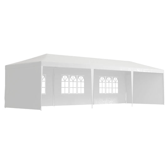 10' x 29' Party Tent, Canopy with Sidewalls, Transparent Windows, White Canopy Tents White at Gallery Canada