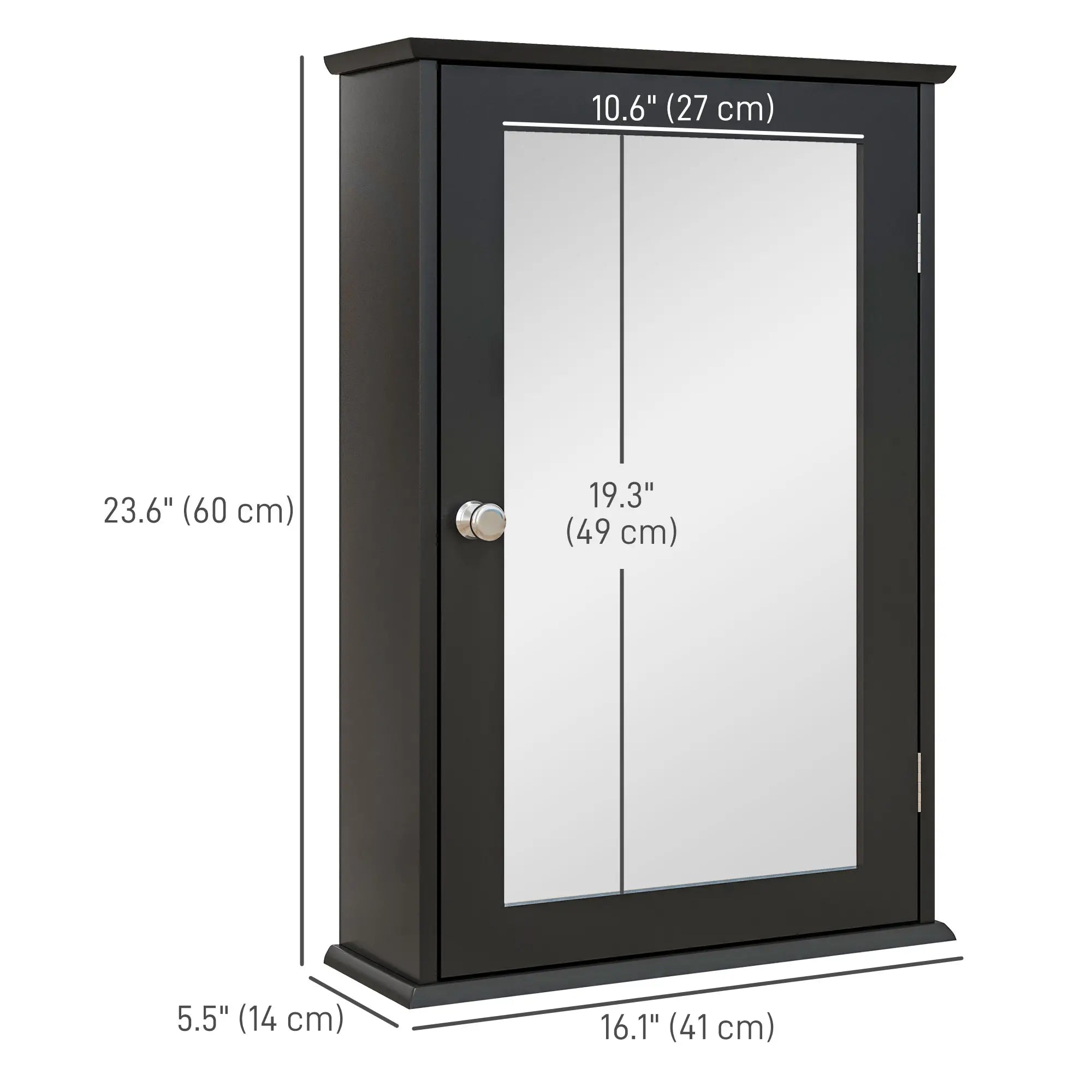 Wall Mounted Bathroom Mirror Cabinet with Shelves, Black Mirror Medicine Cabinets at Gallery Canada