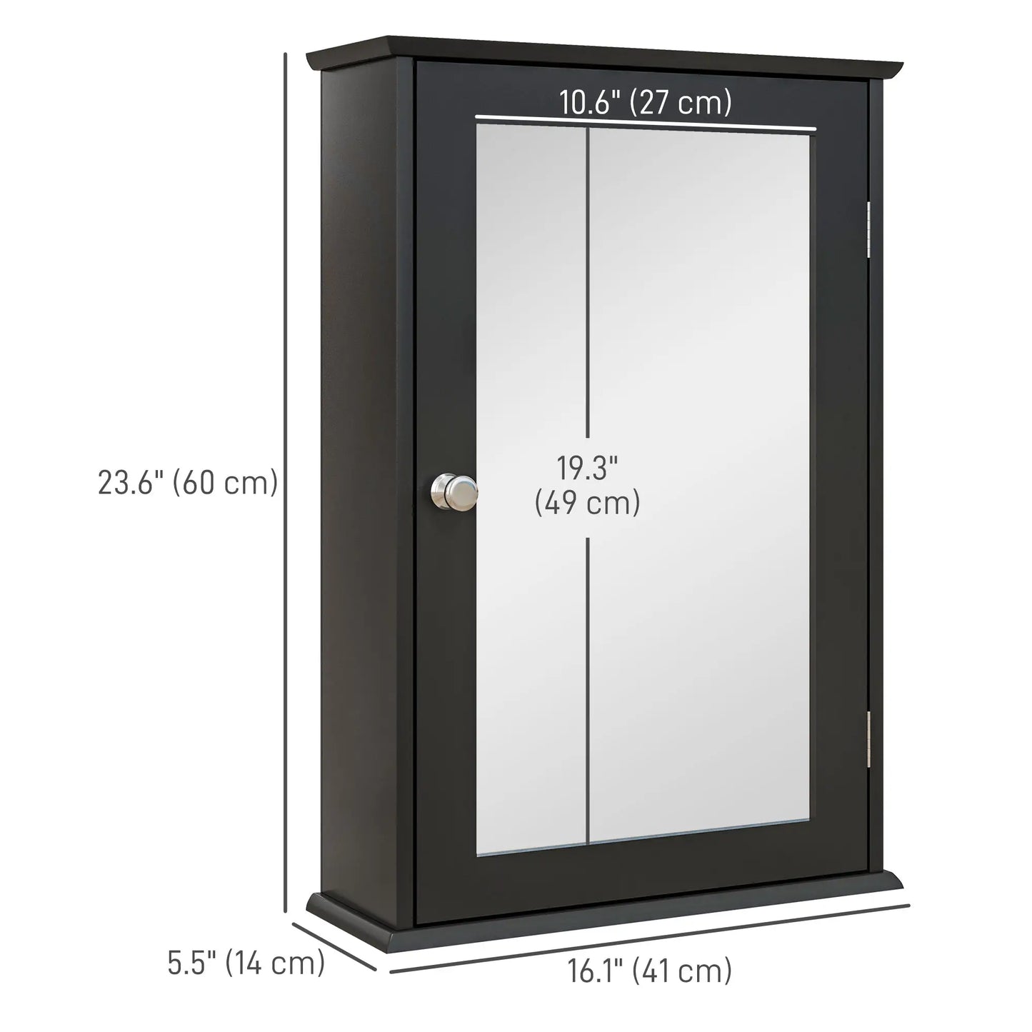 Wall Mounted Bathroom Mirror Cabinet with Shelves, Black Mirror Medicine Cabinets at Gallery Canada