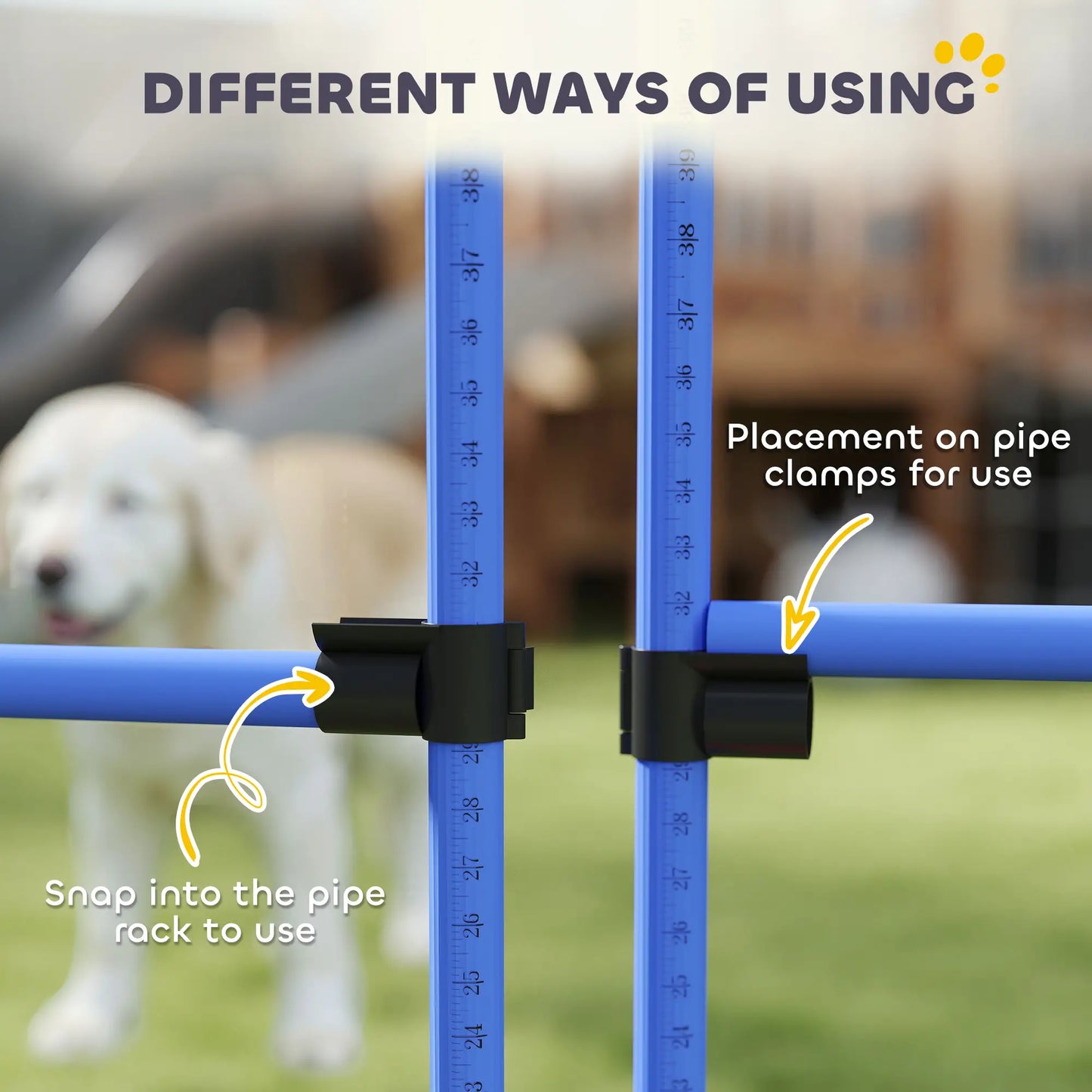 Dog Agility Training Set, 4 Adjustable Jump Bars, Exercise Kit, Blue Dog Agility Training Equipment at Gallery Canada