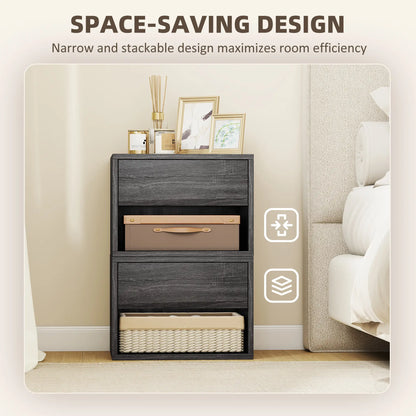 Floating Nightstand Set Of 2, Wall Mounted Bedside Table With Drawer, Grey Bedside Tables at Gallery Canada