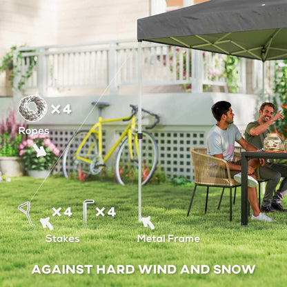 Waterproof Pop Up Canopy Tent, 9.8' x 9.8', Dark Grey Pop Up Canopies at Gallery Canada