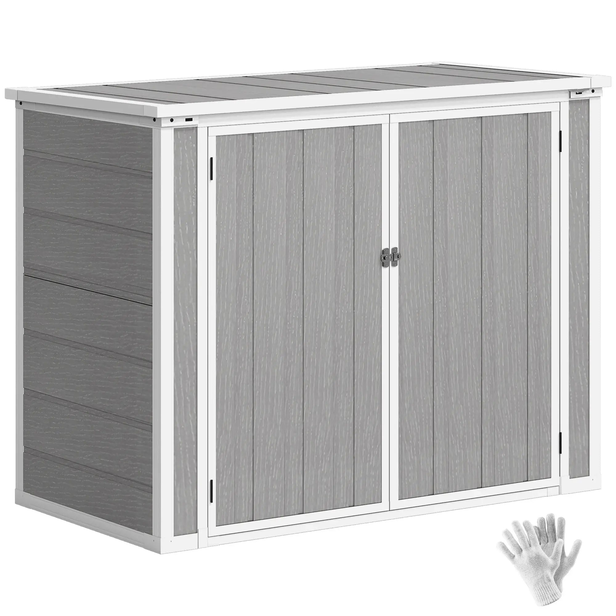 41 Cu. Ft. Outdoor Storage Shed, Horizontal Trash Can Storage, Grey Sheds at Gallery Canada