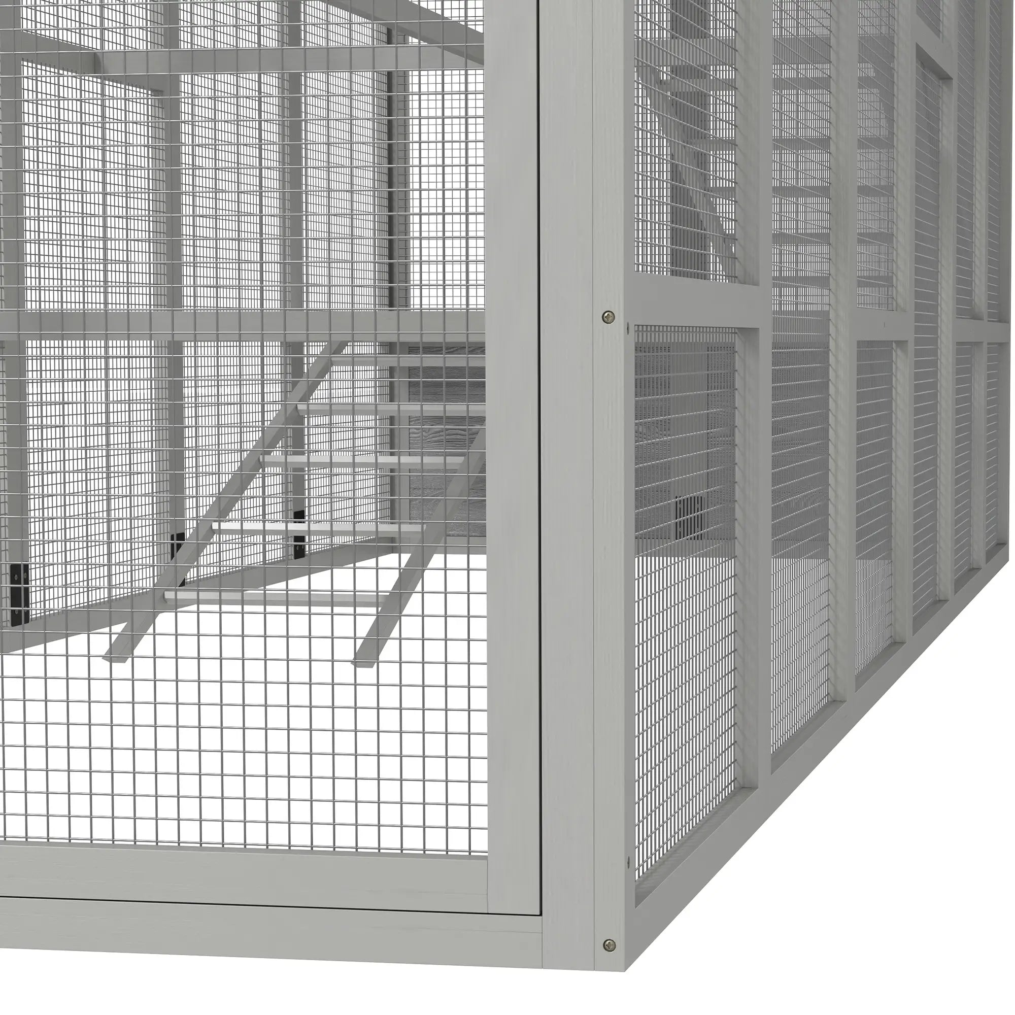 142 Outdoor Wooden Chicken Coop with Run, Ramps, Perches, Grey Chicken Coops at Gallery Canada