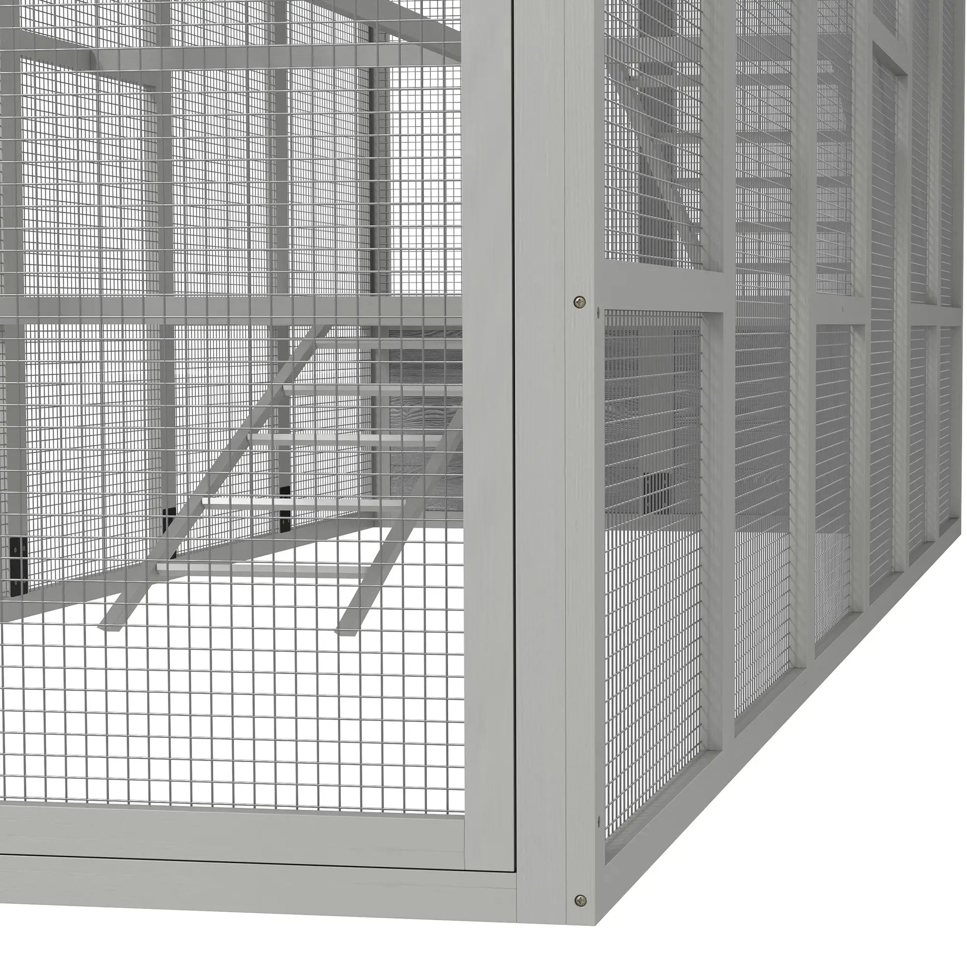 142 Outdoor Wooden Chicken Coop with Run, Ramps, Perches, Grey Chicken Coops at Gallery Canada