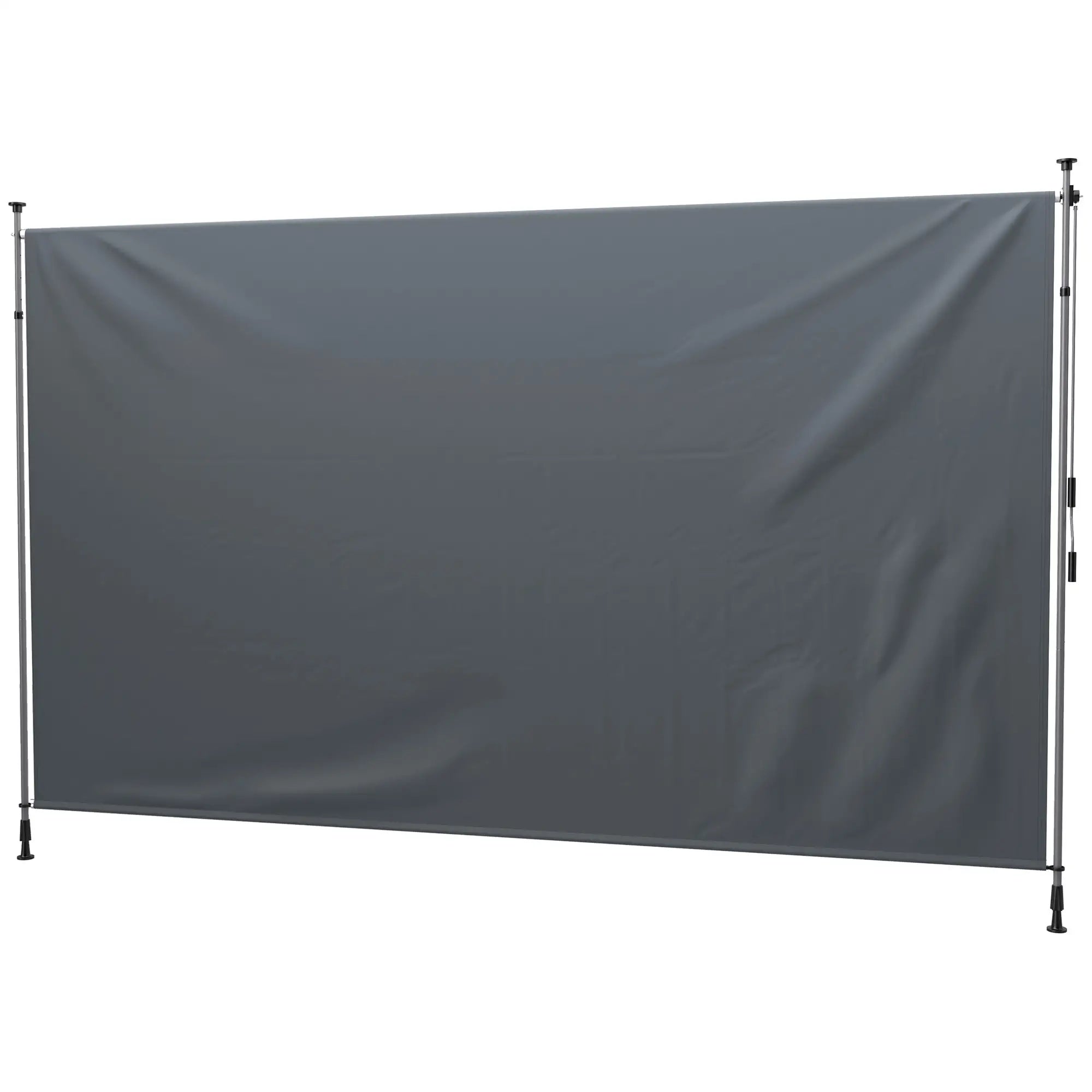 13' x 10' Manual Retractable Patio Awning, UPF30+ Water-Resistant, Dark Grey Patio Awnings Dark Grey at Gallery Canada