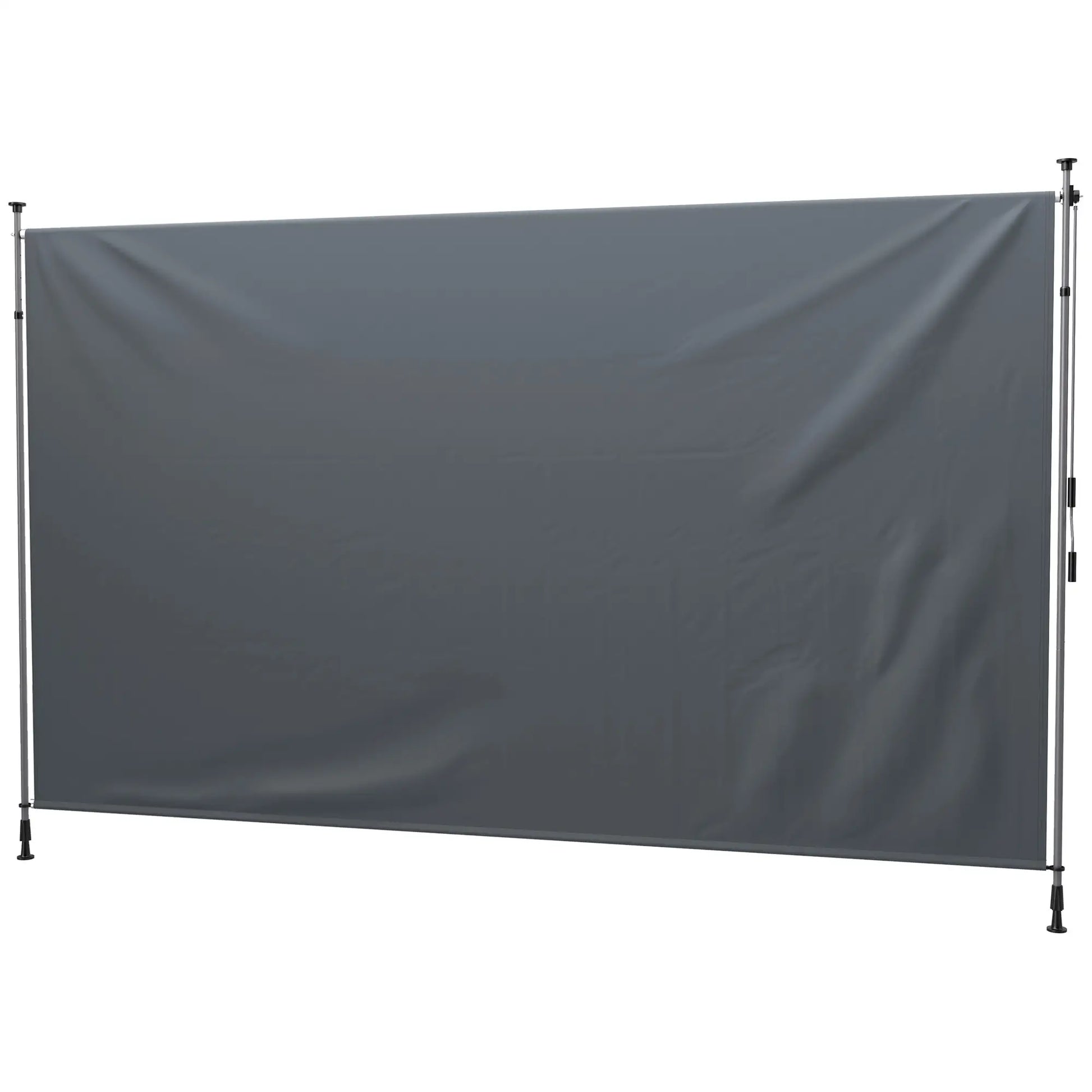 13' x 10' Manual Retractable Patio Awning, UPF30+ Water-Resistant, Dark Grey Patio Awnings Dark Grey at Gallery Canada