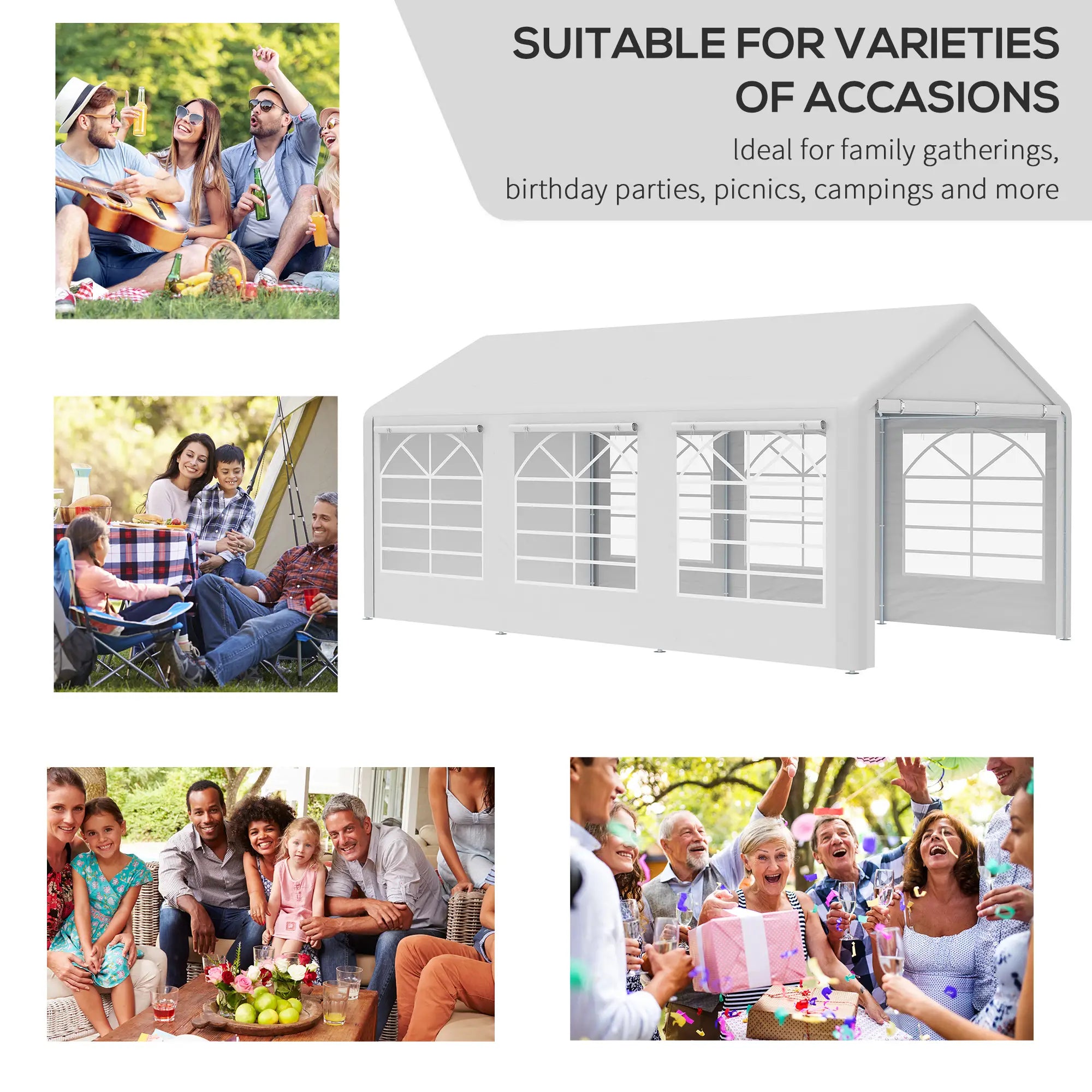20' X 10' Heavy Duty Party Tent With Sidewalls, White Canopy Tents at Gallery Canada