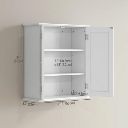 Bathroom Medicine Cabinet, Wall Cabinet with 2 Doors and Adjustable Shelf, Space Saver Over Toilet Cabinet Wall Mounted Cabinets at Gallery Canada