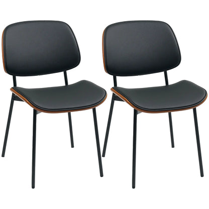 Dining Chairs Set of 2, Mid Century Modern, Bentwood Back, Metal Legs Dining Chairs at Gallery Canada