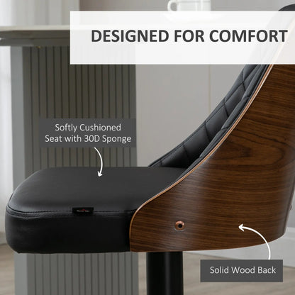 Modern PU Leather Bar Stools, Set of 2, Swivel, Adjustable Height, Black Bar Stools at Gallery Canada