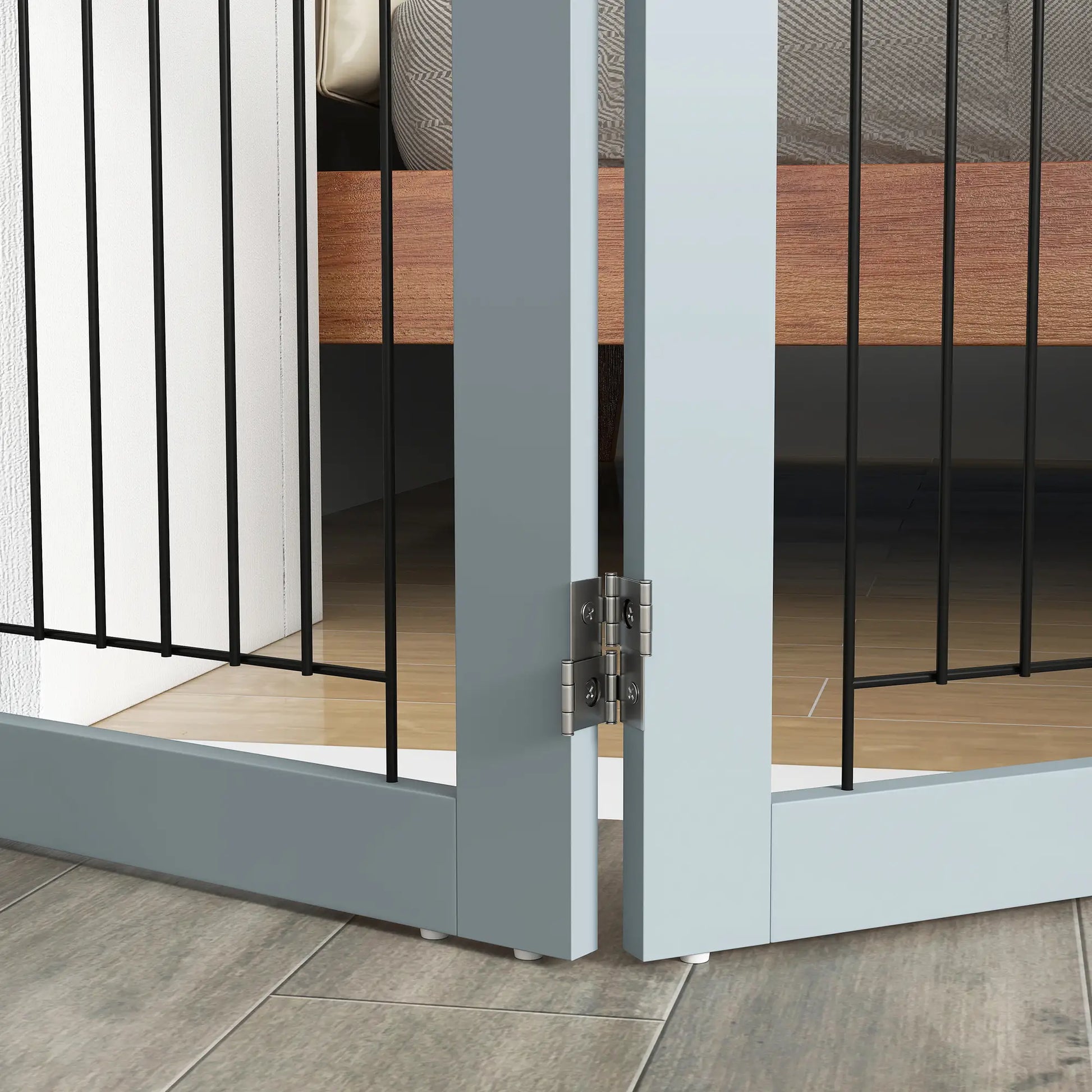 Freestanding Pet Gate, 24" High, 3 Panels, Grey Houses, Kennels & Pens at Gallery Canada