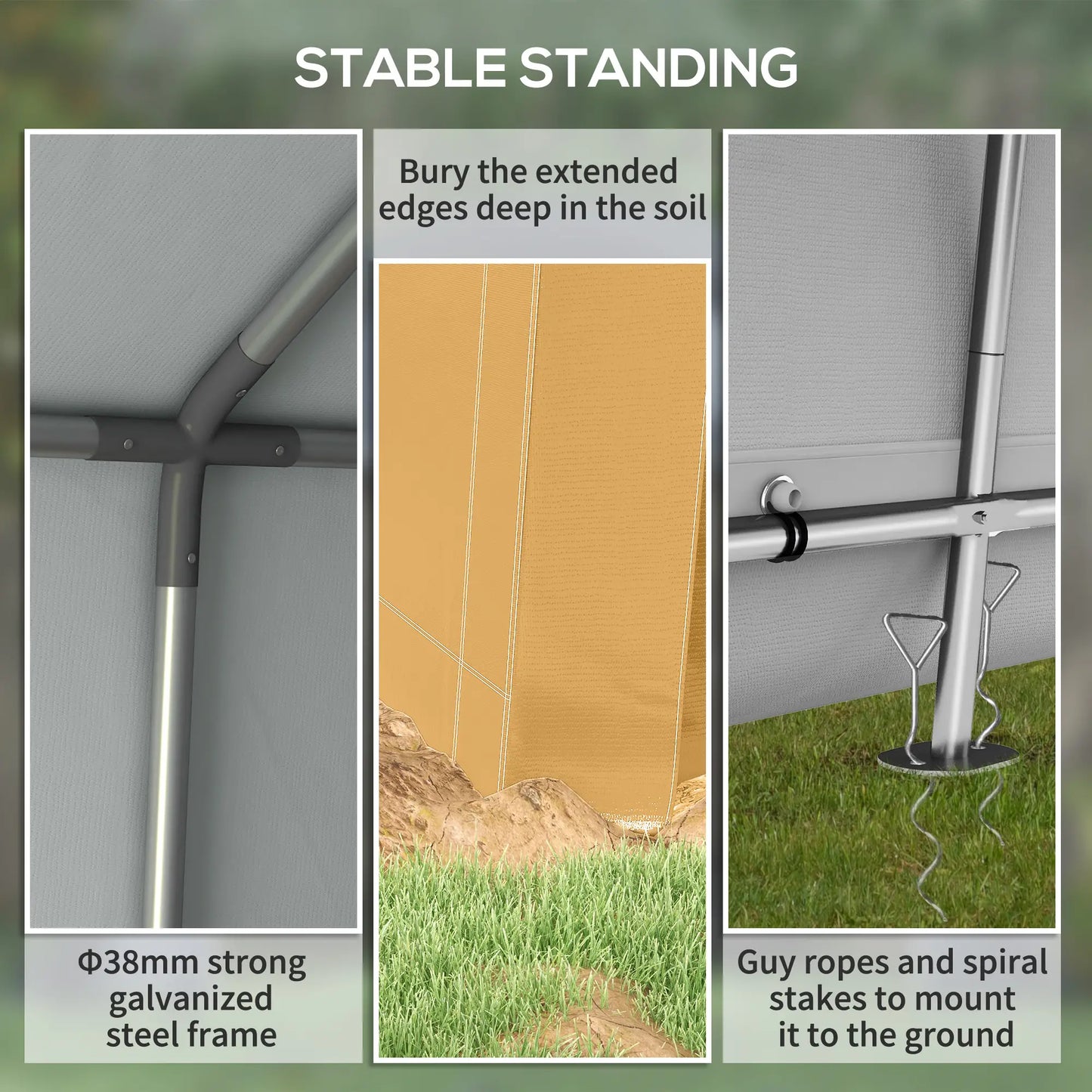 10' x 10' Outdoor Storage Shed, Portable Garage, Roll-up Door, Beige Portable Shed at Gallery Canada