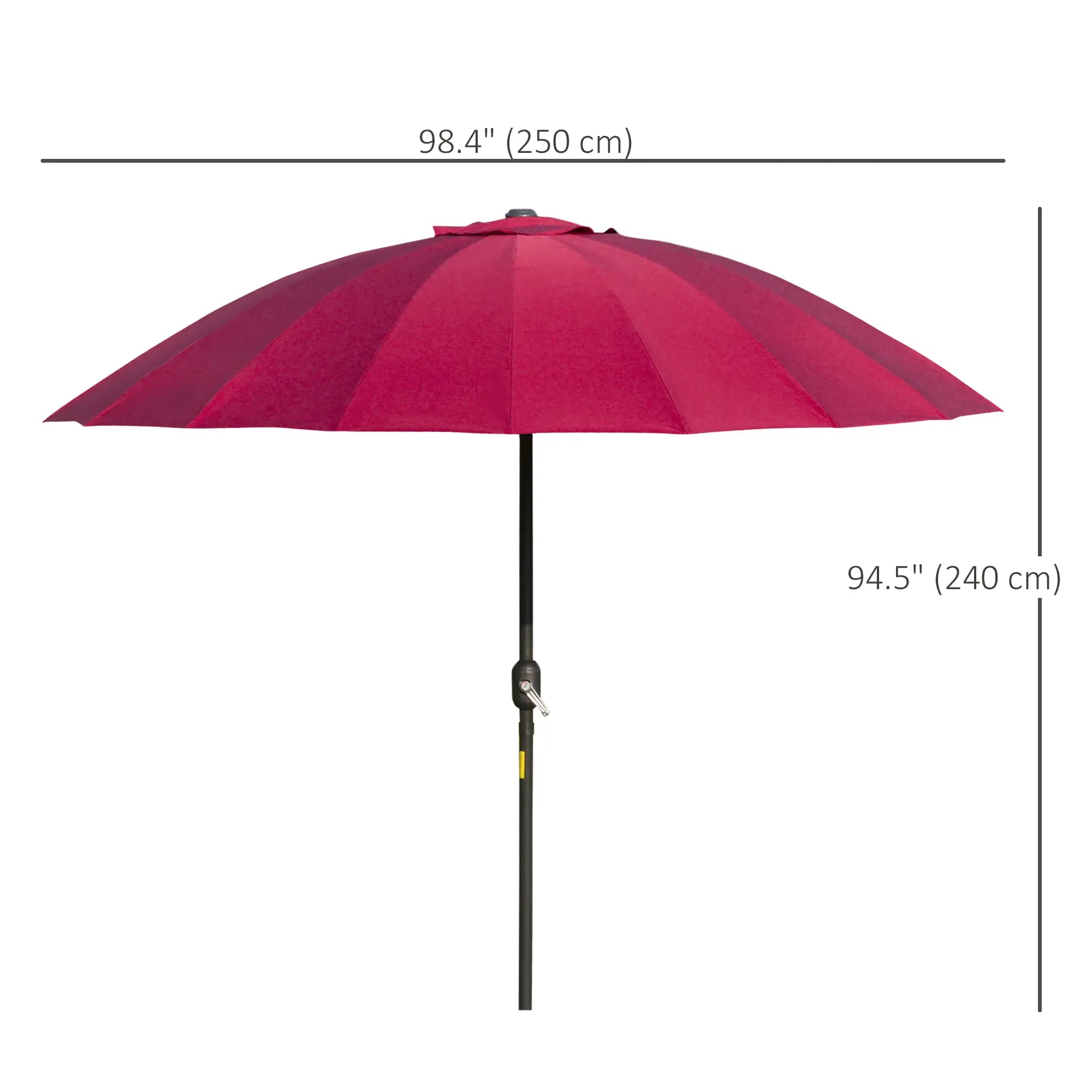8ft Garden Parasol, Crank & Tilt, Adjustable Sun Shade, Wine Red Patio Umbrellas at Gallery Canada