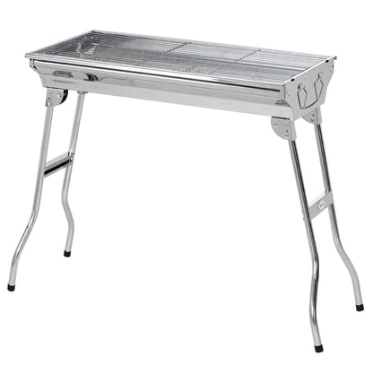 Stainless Steel Charcoal BBQ Grill, Portable With Handles Charcoal BBQ Grils Silver at Gallery Canada
