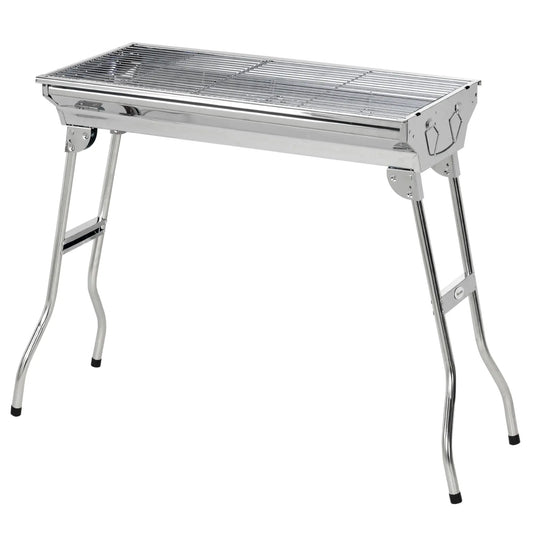 Stainless Steel Charcoal BBQ Grill, Portable With Handles Charcoal BBQ Grils Silver at Gallery Canada