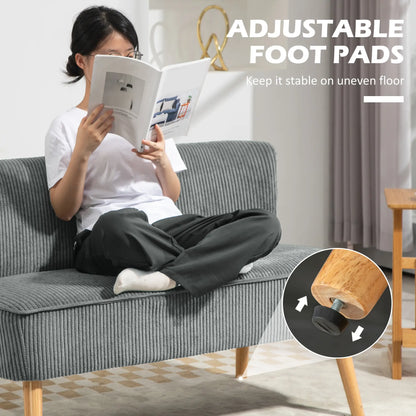 Modern 2 Seater Sofa, Upholstered Couch, Rubber Wood Legs, Grey 2-Seater Sofas at Gallery Canada