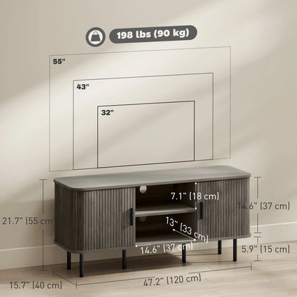TV Stand For 55 Inches, Storage Shelves And Cabinets, Grey TV Stands at Gallery Canada