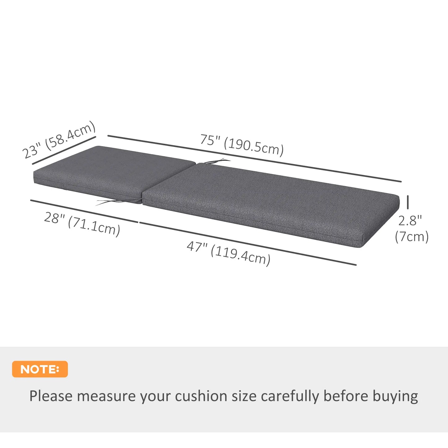 2-Piece Patio Chair Cushion Set with Ties, Indoor Outdoor, Grey Patio Chair Cushions at Gallery Canada