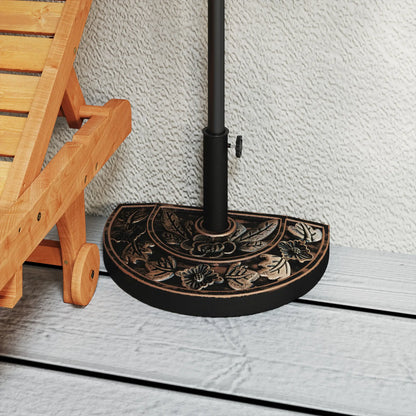 20 lbs Half Round Patio Umbrella Base, 20", Outdoor Resin Stand, Bronze Umbrella Bases at Gallery Canada