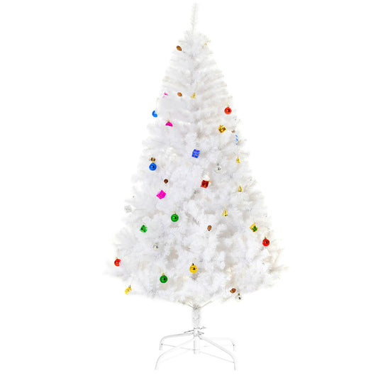 5.9ft Artificial Christmas Tree, Holiday Decor, White White Christmas Trees White at Gallery Canada